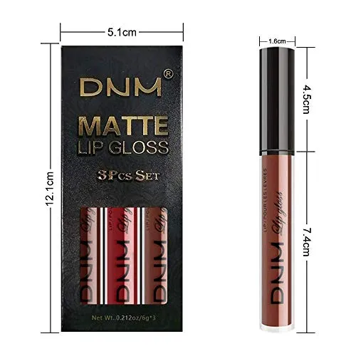 3Pcs Red, Dark Red & Brown Matte 24-hour Liquid Lipstick Set