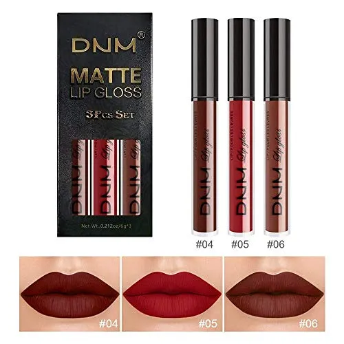 3Pcs Red, Dark Red & Brown Matte 24-hour Liquid Lipstick Set