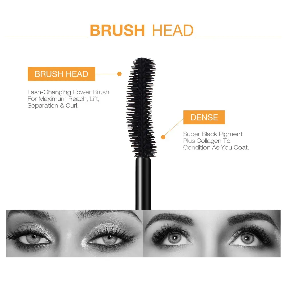 4D Fiber Lash Mascara Lengthening Eyelash Curving Brush Eyes Makeup Waterproof Long Lasting Mascara Facil Cosmetics