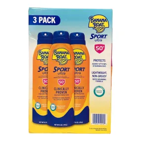 Banana Boat Sport Water and Sweat Resistant Ultra Sunscreen 50  SPF (3 pk.)