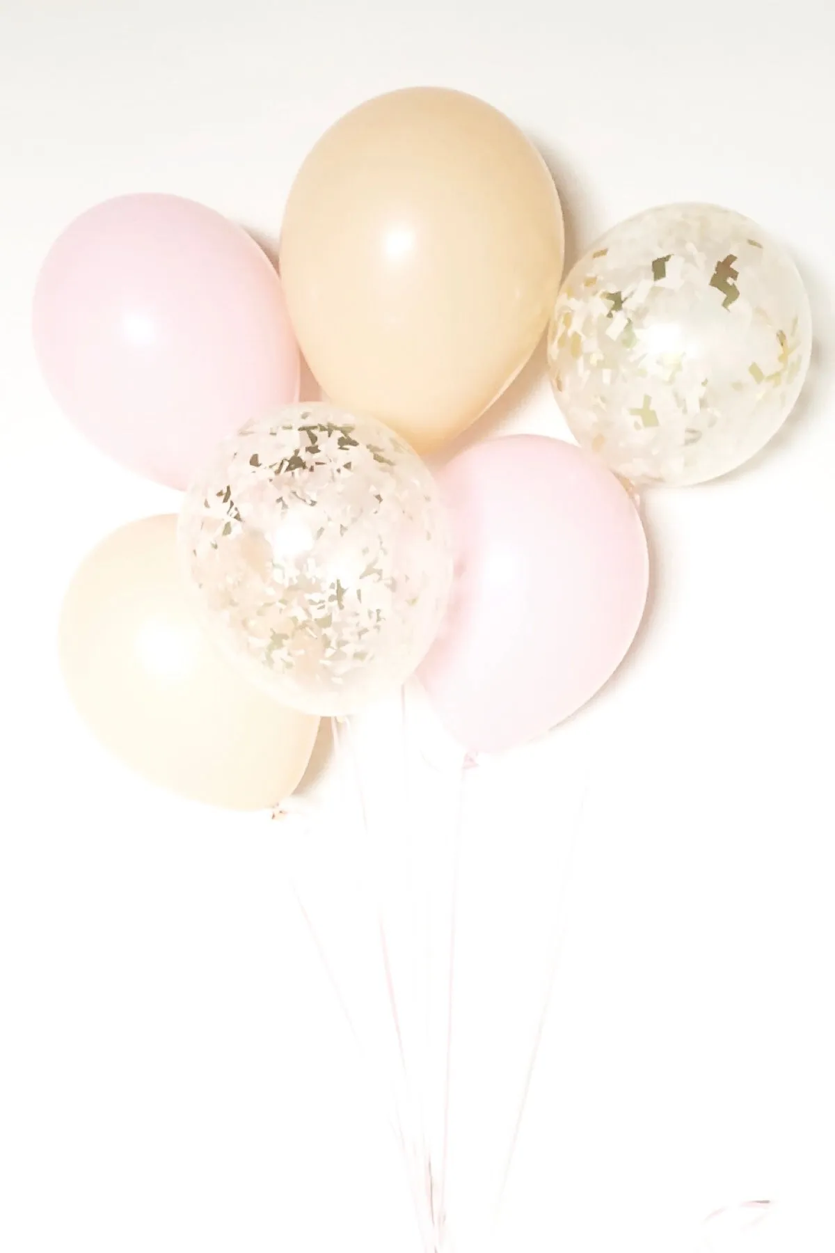 Blush Pink and Gold Latex Balloon Bouquet | Hand Cut Confetti