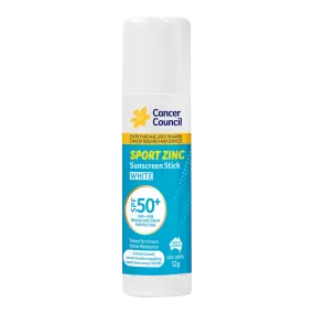 Cancer Council Sport Zinc White Sunscreen Stick SPF50  12.0g