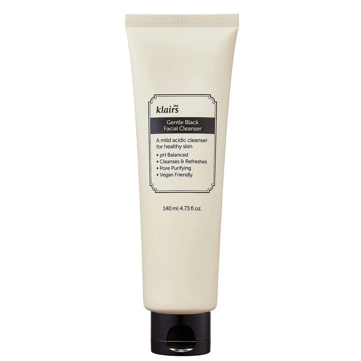 DEAR KLAIRS Gentle Black Facial Cleanser | 140 ml | Soothing &amp; Hydrating Cleanser for All Skin Types
