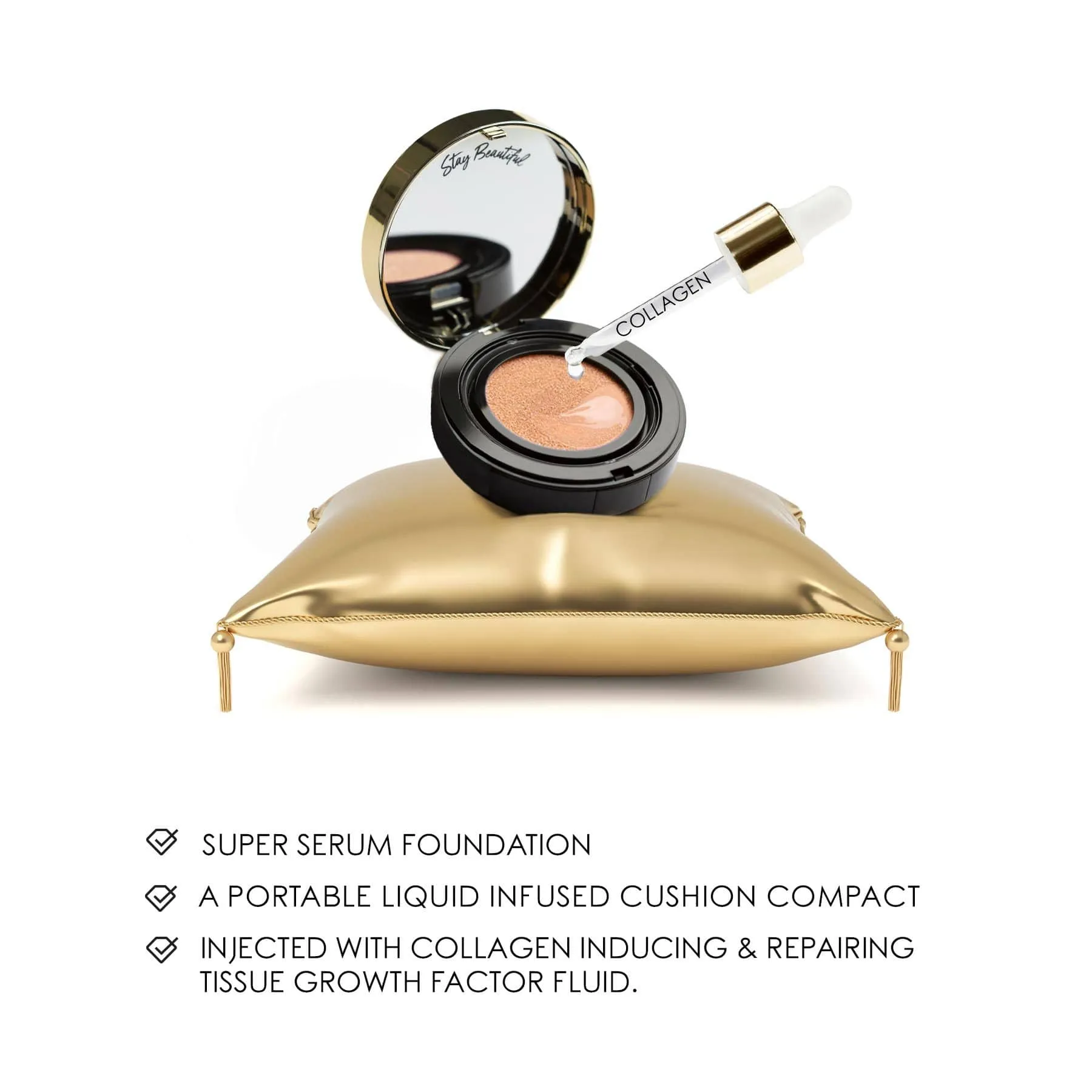 FITS ORIGINAL ROUND COMPACT ONLY _10 Collagen Cushion Compact Foundation Refill - Winner Best Foundation
