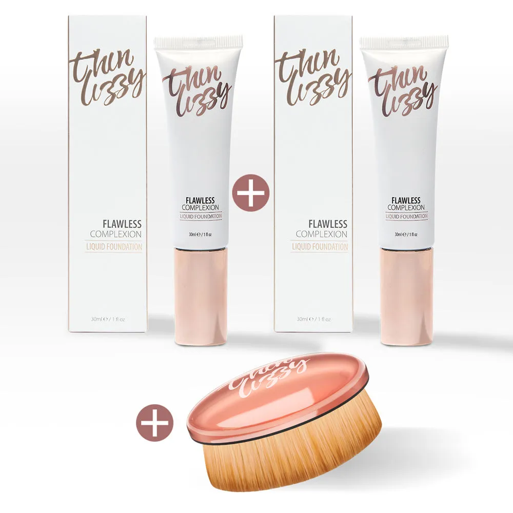 Flawless Complexion Liquid Foundation - Buy One Get One Free!   Free Blurring Brush