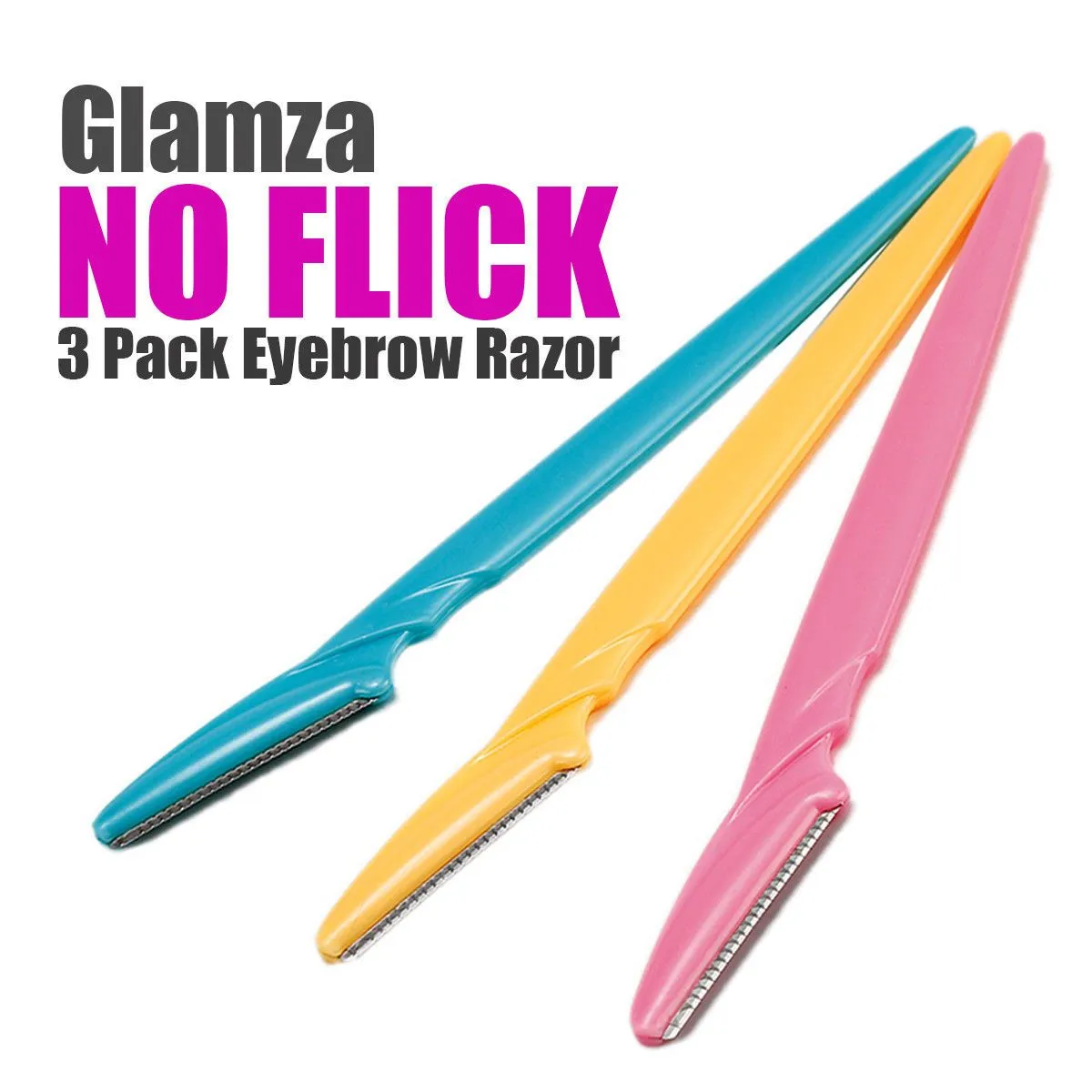 Glamza No Flick Eyebrow &amp; Dermaplaning Razors – 3 Pack with Free UK Delivery!