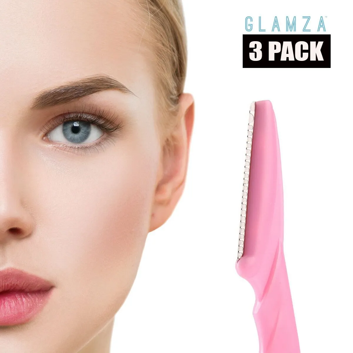 Glamza No Flick Eyebrow &amp; Dermaplaning Razors – 3 Pack with Free UK Delivery!