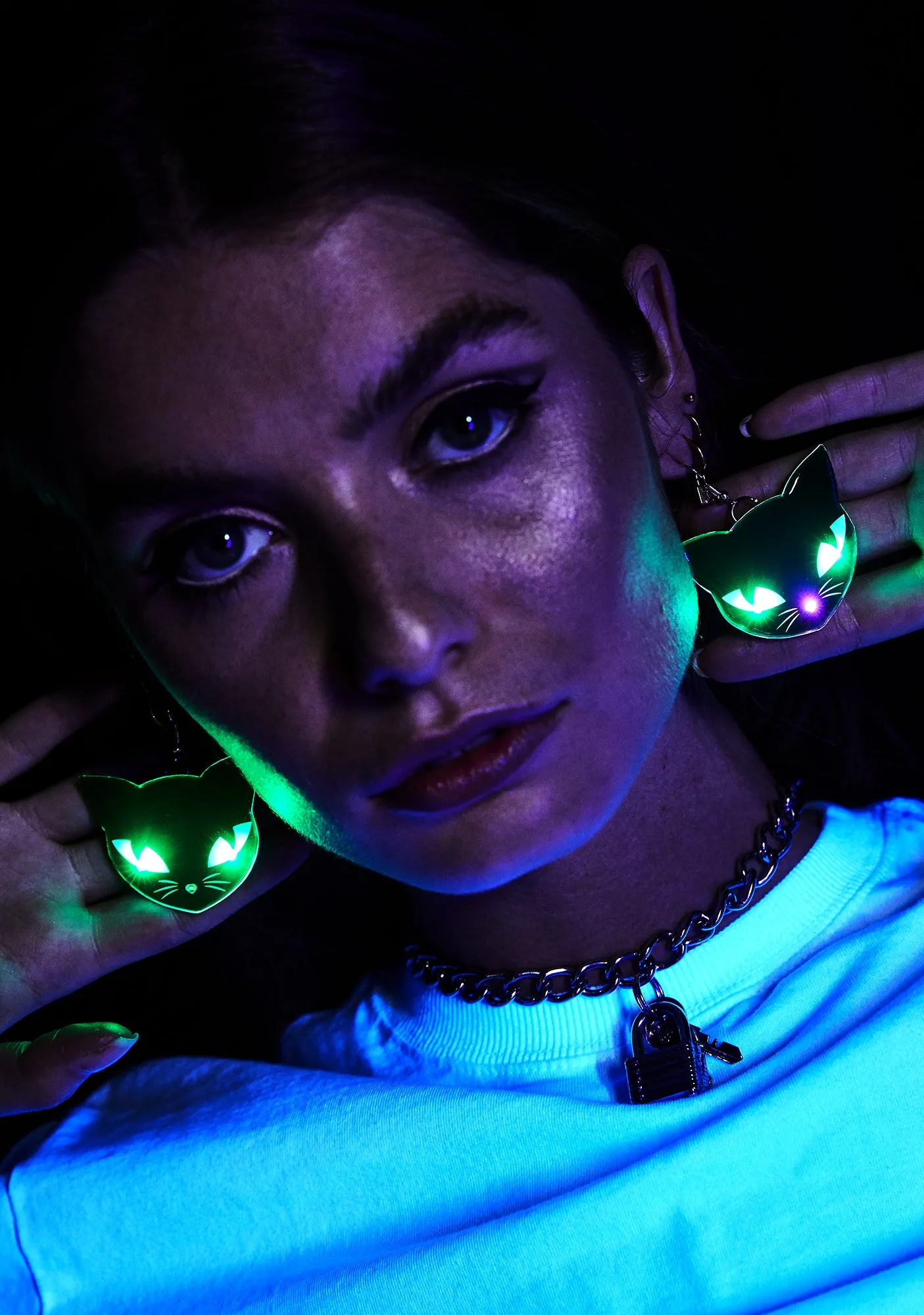 Light Up Cat Earrings