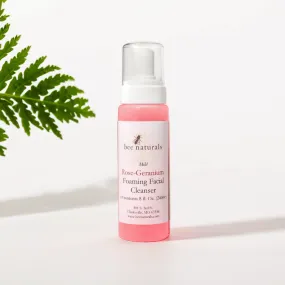 Mild Rose Geranium Foaming Facial Cleanser – Hydrating, Gentle Formula with Natural Surfactants, Honey & Glycerin, Ideal for All Skin Types, 8 fl oz