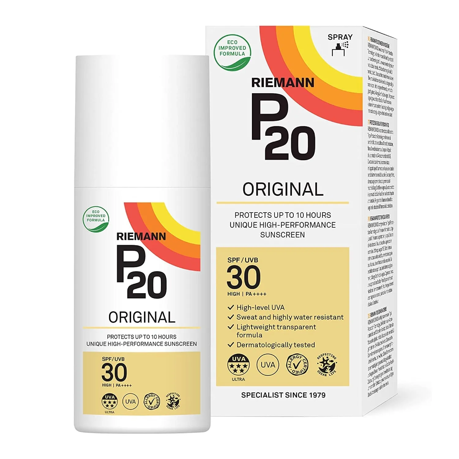 Riemann P20 SPF30 HIGH Sunscreen Spray 200ml UVA & UVB Protection