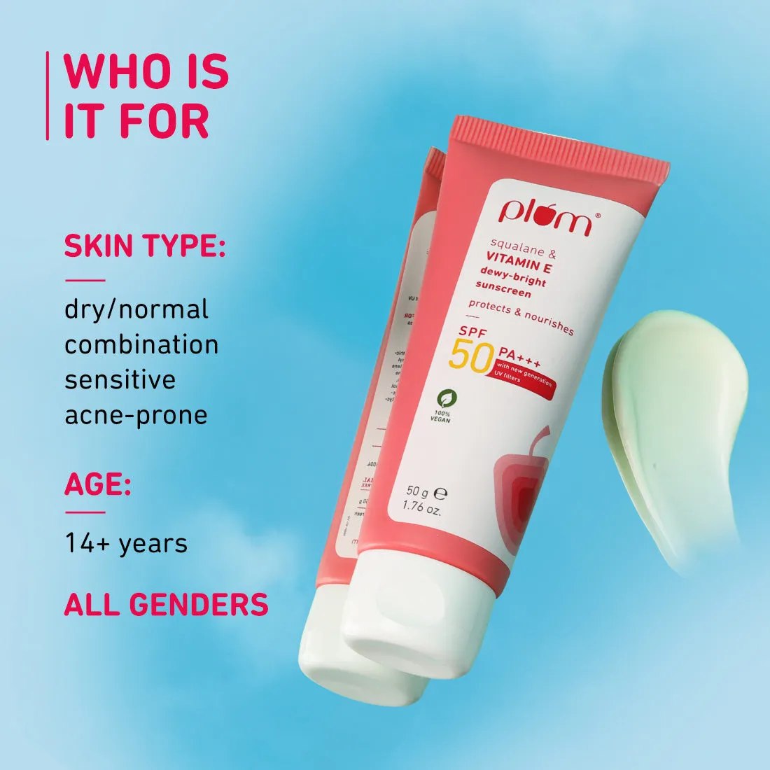 Squalane & Vitamin E SPF 50 PA    Dewy-Bright Sunscreen (Pack of 2)