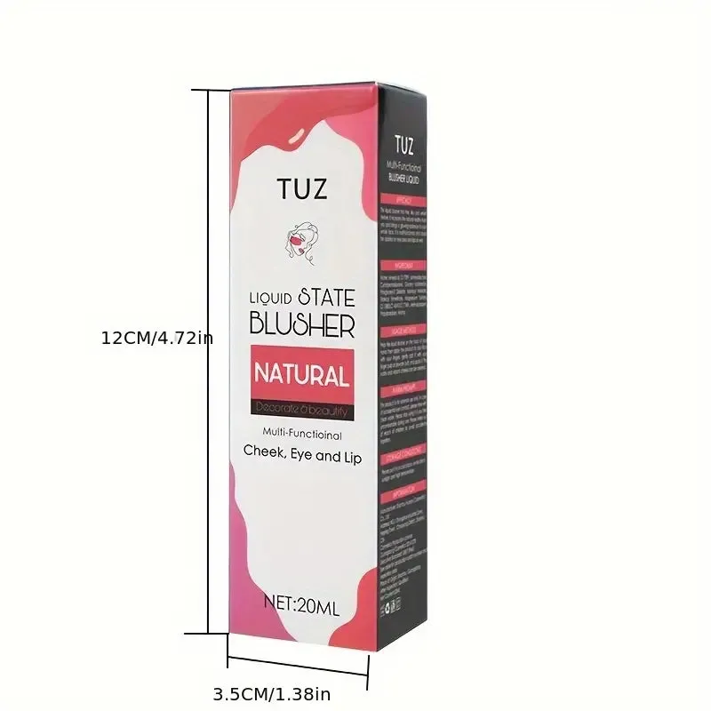 TUZ 3 In 1 Liquid Blush, Multi-functional For Cheeks Eyes And Lip, Waterproof Facial Makeup Blusher For Natural Daily Makeup Look