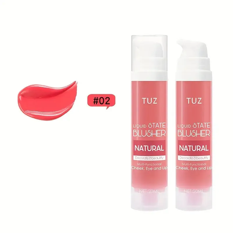 TUZ 3 In 1 Liquid Blush, Multi-functional For Cheeks Eyes And Lip, Waterproof Facial Makeup Blusher For Natural Daily Makeup Look