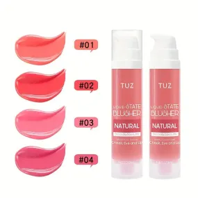 TUZ 3 In 1 Liquid Blush, Multi-functional For Cheeks Eyes And Lip, Waterproof Facial Makeup Blusher For Natural Daily Makeup Look